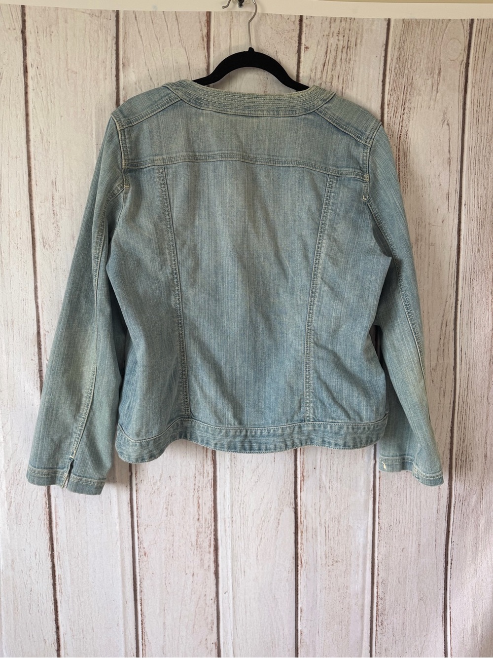Chico's Light Blue Denim Zip Jacket Chico’s Size 2 (Large/12) - Picture 7 of 7